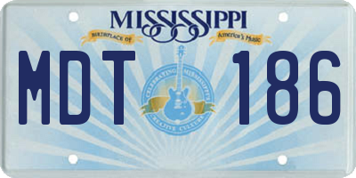MS license plate MDT186