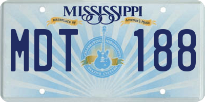 MS license plate MDT188