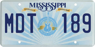 MS license plate MDT189