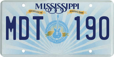 MS license plate MDT190