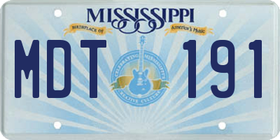MS license plate MDT191