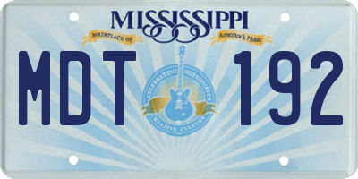 MS license plate MDT192