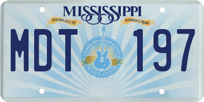 MS license plate MDT197