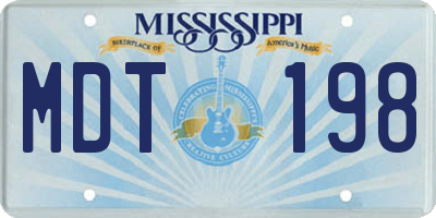 MS license plate MDT198
