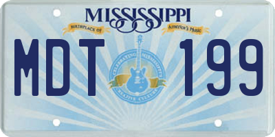 MS license plate MDT199