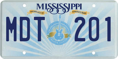 MS license plate MDT201