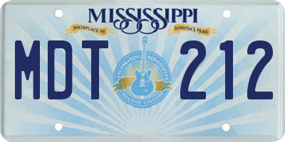 MS license plate MDT212