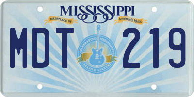 MS license plate MDT219