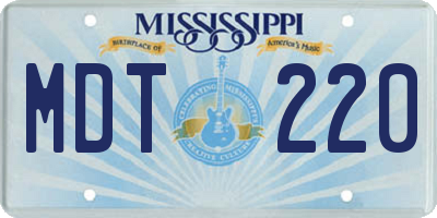 MS license plate MDT220