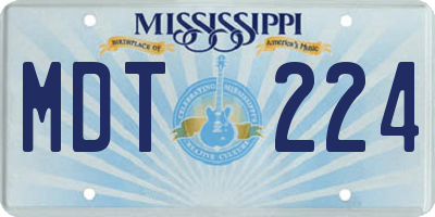MS license plate MDT224