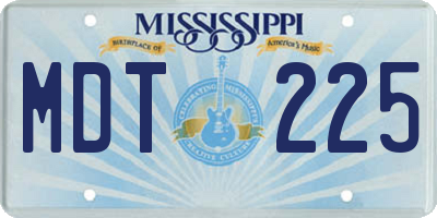 MS license plate MDT225