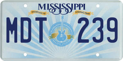 MS license plate MDT239