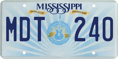 MS license plate MDT240