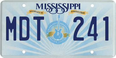 MS license plate MDT241