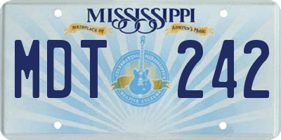 MS license plate MDT242
