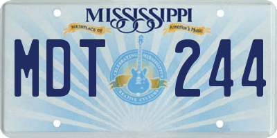 MS license plate MDT244