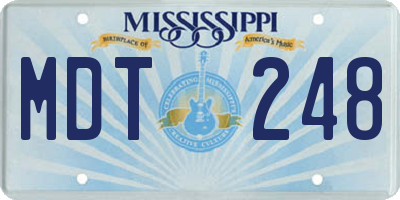 MS license plate MDT248