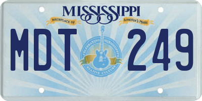 MS license plate MDT249