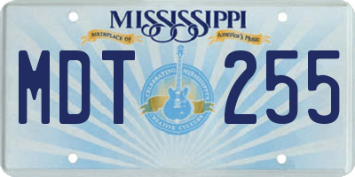 MS license plate MDT255