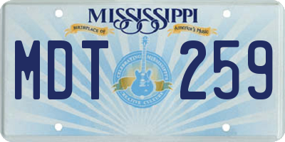 MS license plate MDT259
