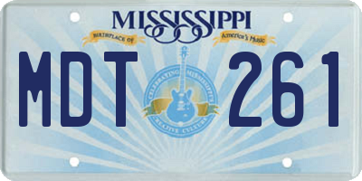 MS license plate MDT261