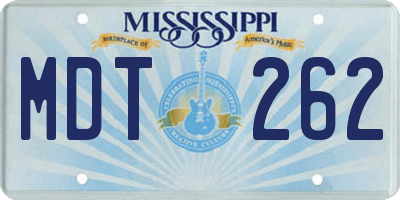 MS license plate MDT262