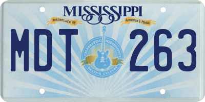 MS license plate MDT263