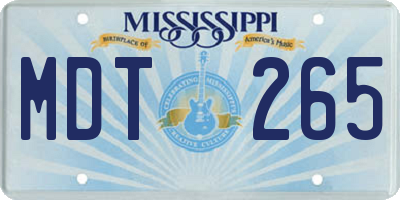 MS license plate MDT265