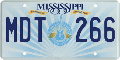 MS license plate MDT266