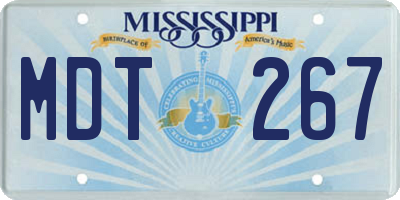 MS license plate MDT267