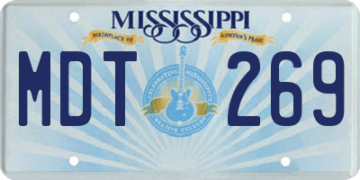 MS license plate MDT269