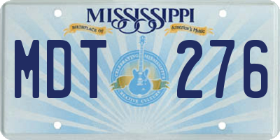MS license plate MDT276