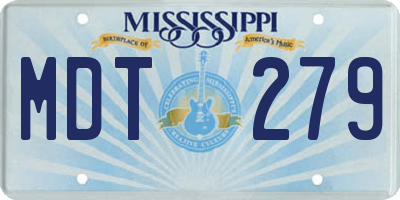 MS license plate MDT279