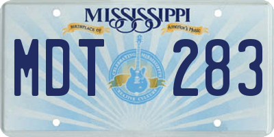MS license plate MDT283