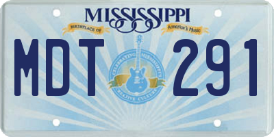 MS license plate MDT291