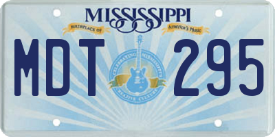 MS license plate MDT295