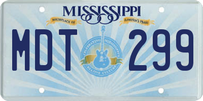 MS license plate MDT299