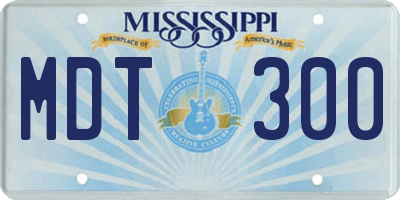 MS license plate MDT300