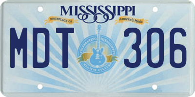 MS license plate MDT306
