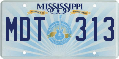MS license plate MDT313