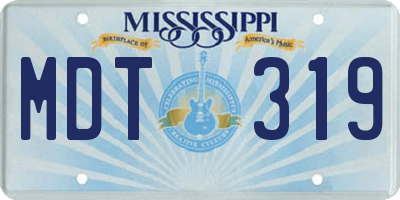 MS license plate MDT319