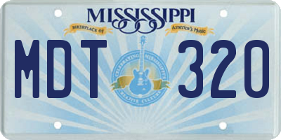 MS license plate MDT320