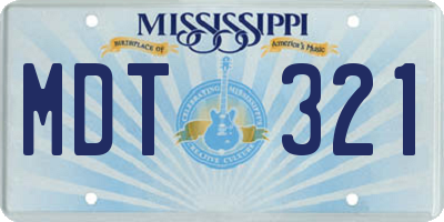 MS license plate MDT321