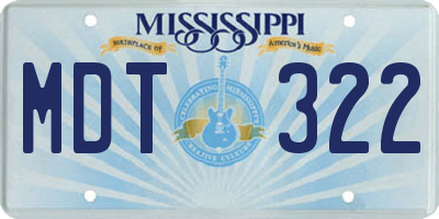 MS license plate MDT322