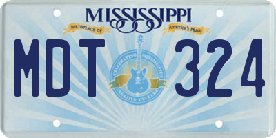 MS license plate MDT324