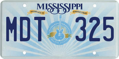 MS license plate MDT325