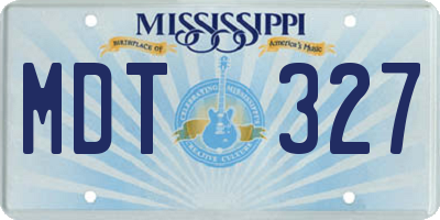 MS license plate MDT327