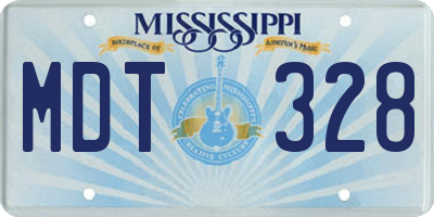 MS license plate MDT328