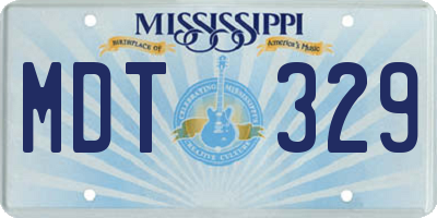MS license plate MDT329