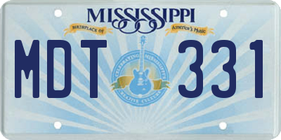 MS license plate MDT331